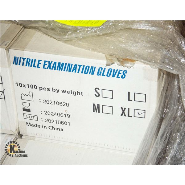 NEW CASE OF NITRILE EXAMINATION GLOVES SIZE XL