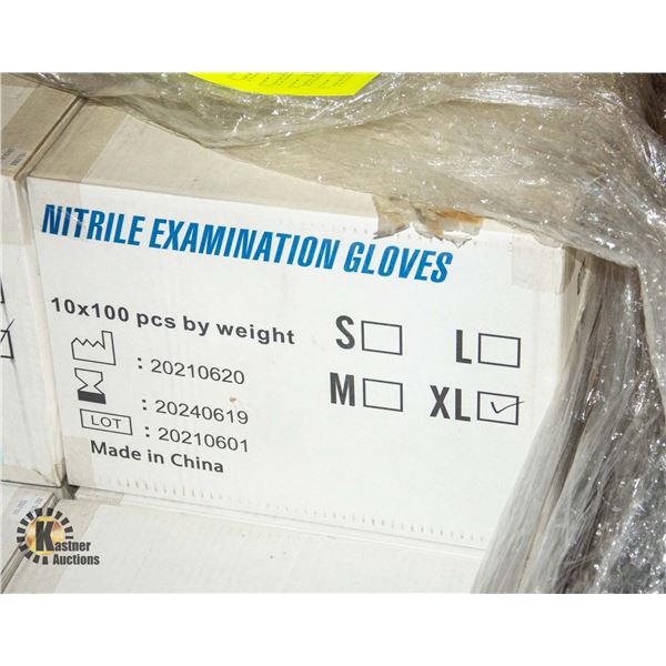 NEW CASE OF NITRILE EXAMINATION GLOVES SIZE XL
