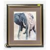 SIGNED ELEPHANT PICTURE 35"X41"