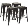 Image 1 : SET OF 4 NEW METAL STACKABLE BAR STOOLS