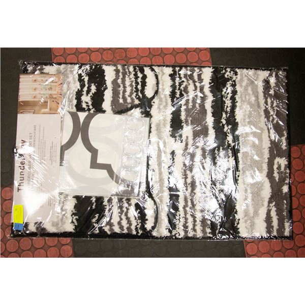THUNDERBAY BATHMAT SET INCLUDES MAT SHOWER CURTAIN