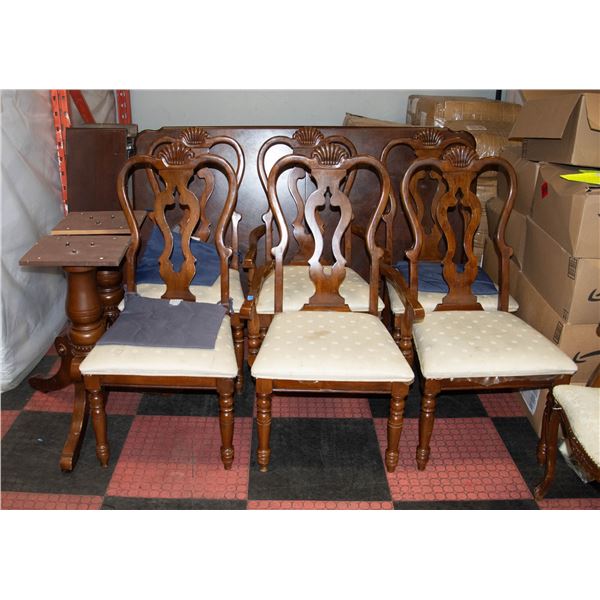 DINNING TABLE WITH 2 LEAFS AND 6 CHAIRS