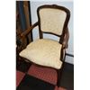 Image 1 : VINTAGE WOOD AND FABRIC FORMAL SITTING ROOM CHAIR