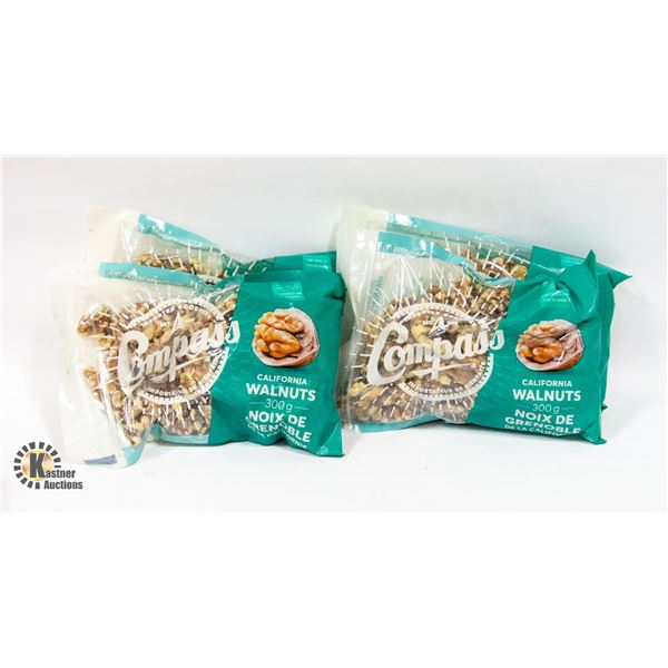 4 CALIFORNIA WALNUT PACKS 300 GRAM BAGS BB 6/24