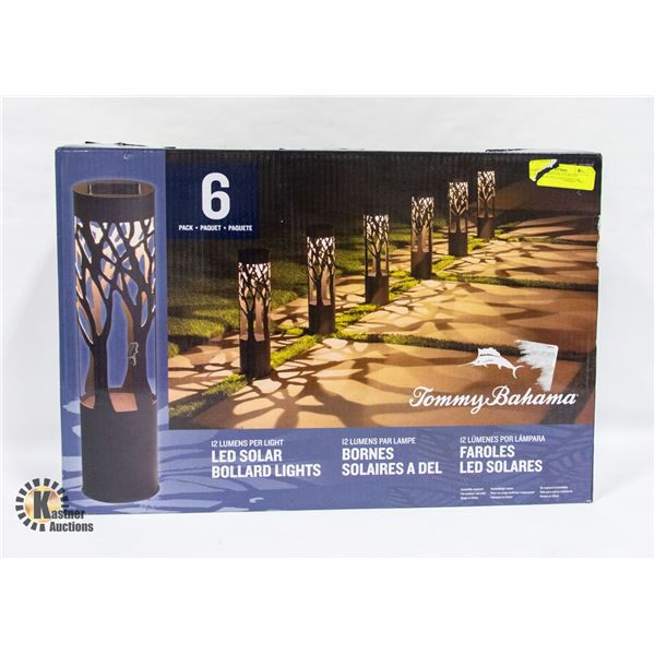 TOMMY BAHAMA SOLAR LED PATHWAY BOLLARD LIGHT 6PK
