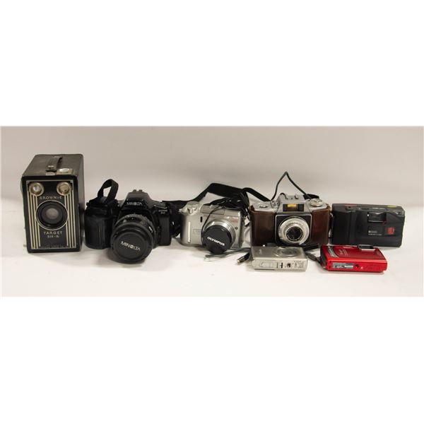 LOT OF VINTAGE & CURRENT CAMERAS
