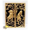 LION AND PANTHER WALL HANGINGS 9" X 22"