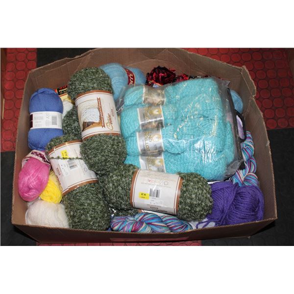LARGE BOX OF KNITTING WOOL