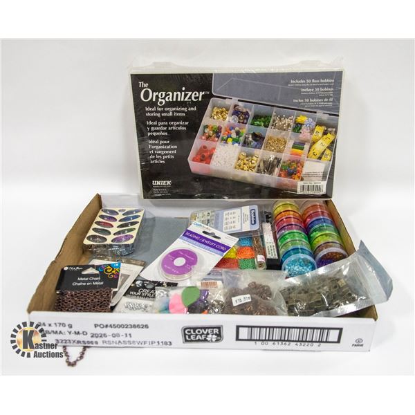 LOT OF BEADS, GLASS, SWAROSKI ELEMENTS,