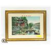 Image 1 : CHINESE GARDEN SILK WALL HANGING 16.5" X 21.75"
