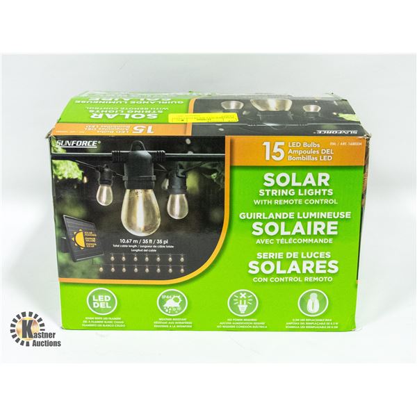 SUNFORCE 35 FT SOLAR LED STRING LIGHTS