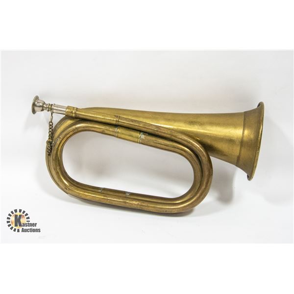 VINTAGE BRASS BUGLE MILITARY STYLE