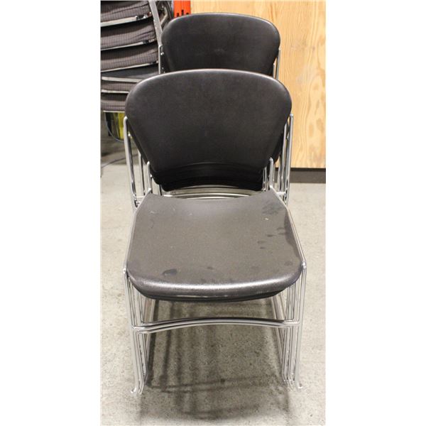 LOT OF 10 PLASTIC & METAL CHAIRS