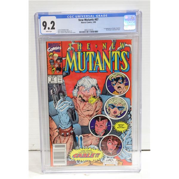 MARVEL NEW MUTANTS #87 CGC  COMIC, 1ST CABLE