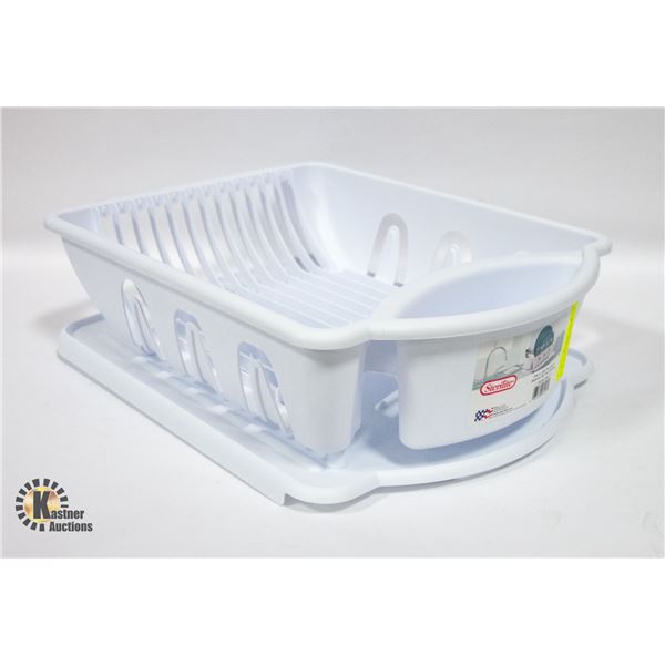 NEW STERILITE 2PC DELUXE DISH DRYER/SINK SET WHITE