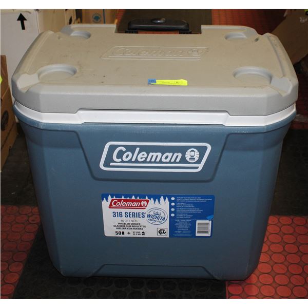LARGE COLEMAN COOLER WITH WHEELS