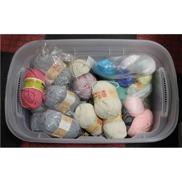 LARGE BOX OF KNITTING WOOL