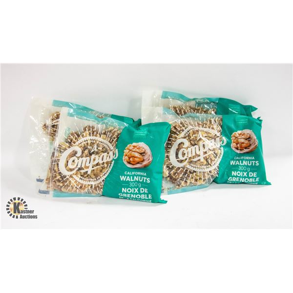 4 CALIFORNIA WALNUT PACKS 300 GRAM BAGS BB 6/24
