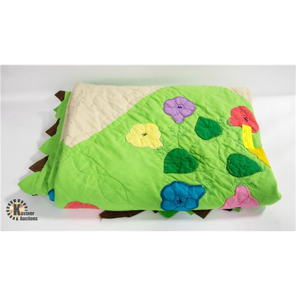 VINTAGE QUEEN SIZE PATCHWORK QUILT-ESTATE