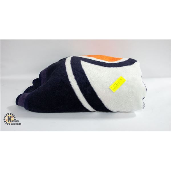 OILERS FLEECE PLUSH BLANKET-ESTATE
