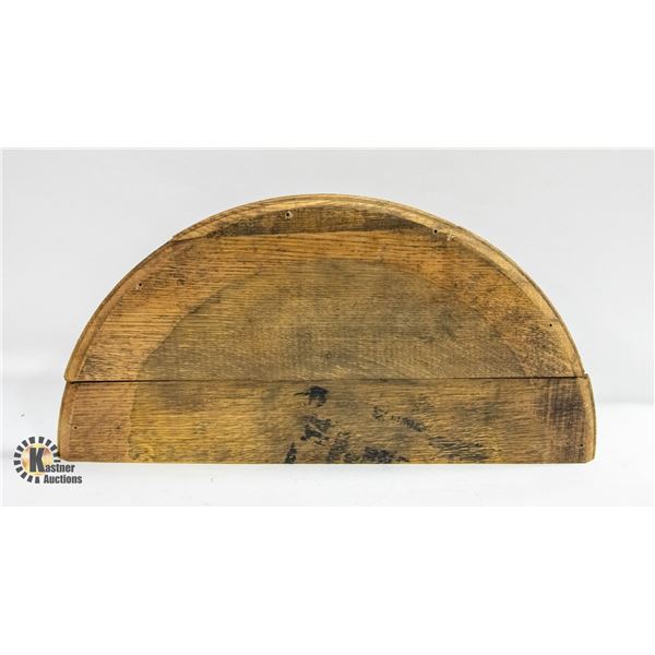 BAR SHELF MADE FROM AUTHENTIC WHISKEY BARREL