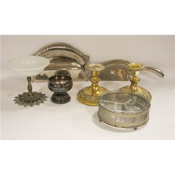 SILVER PLATED AND BRASS OLD ITEMS INCLUDING