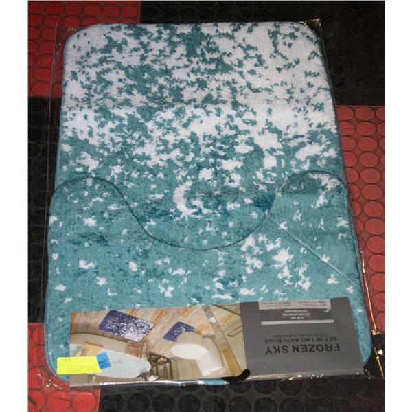 SET OF 2 FROZEN SKY BATH RUGS