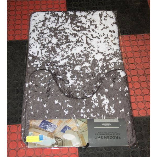 SET OF 2 FROZEN SKY BATH RUGS