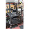 Image 1 : AUDIO VIDEO STEEL ROLLING CART 3 SHELF