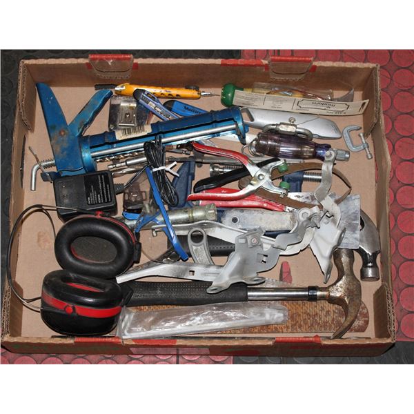 BOX OF MISC TOOLS