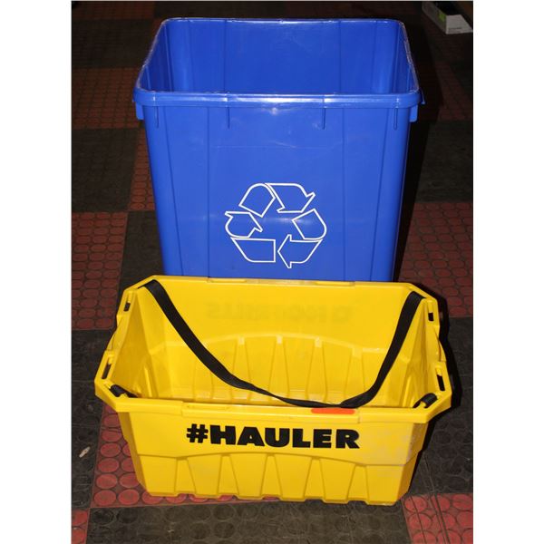 RECYCLE BIN & PLASTIC SHOPPING BIN