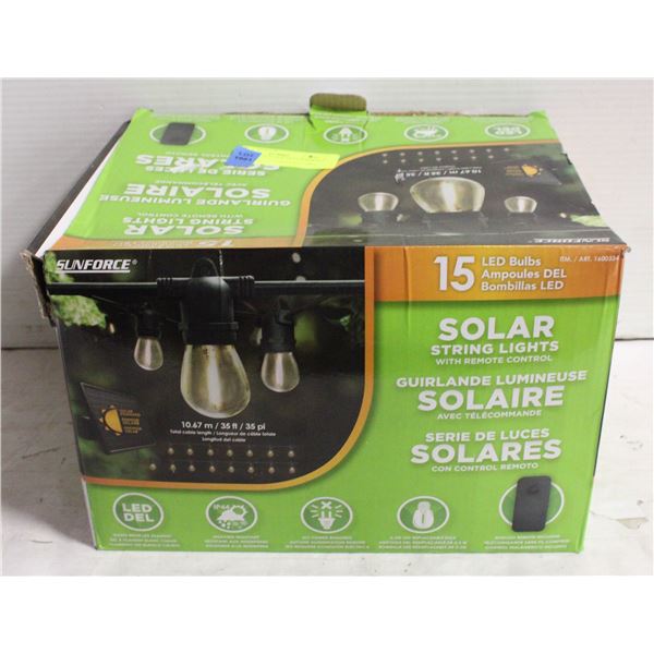 SUNFORCE 35 FT SOLAR LED STRING LIGHTS