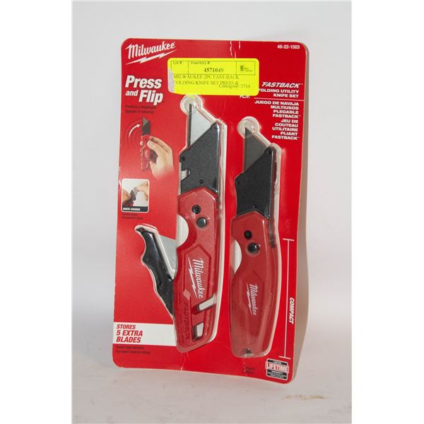 MILWAUKEE 2PC FAST-BACK FOLDING KNIFE SET PRESS &
