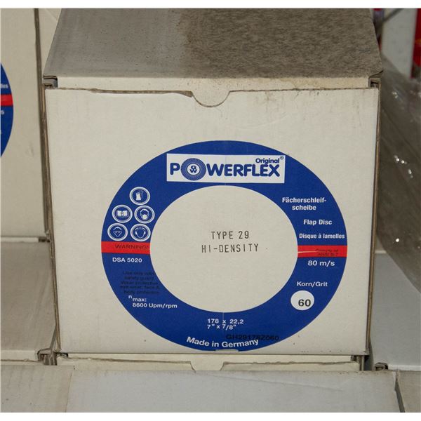 4 BOXES POWERFLEX FLAP DISK 178 X 22 7" X 7/8