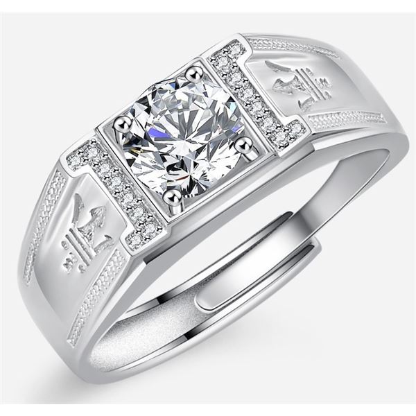 2 CT GRA CERTIFIED MENS MOISSANITE 925 SILVER