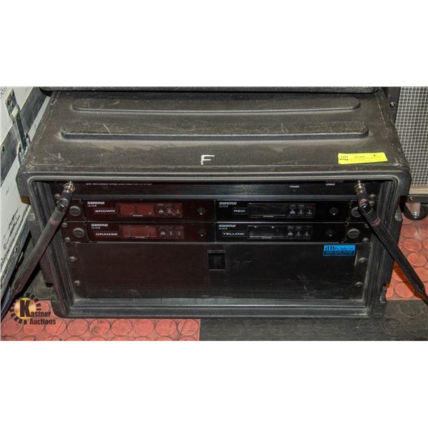 BAILIFF SEIZED: RACK WITH SHURE UA844 AND 4X SHURE