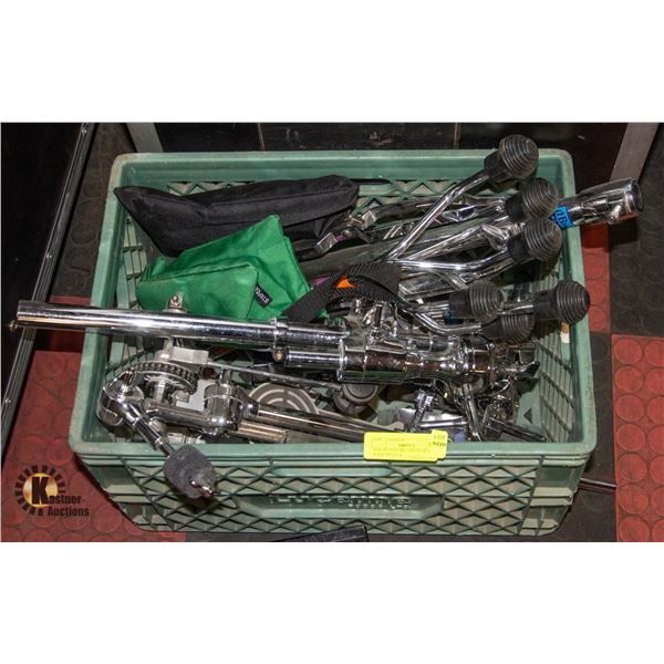 BAILIFF SEIZED: CRATE OF DRUM RACK PIECES &