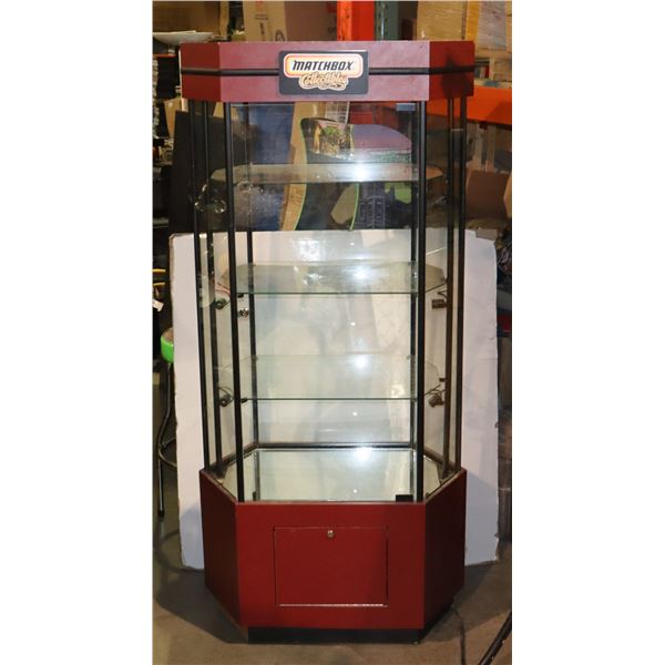 MATCHBOX LIGHTED DISPLAY CABINET ON WHEELS