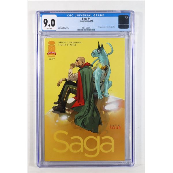 IMAGE COMICS SAGA ISSUE #4 GGC GRADED 9.0 COMIC