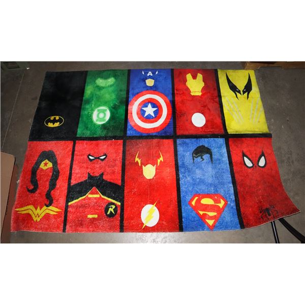 LARGE SUPERHERO THEME AREA RUG