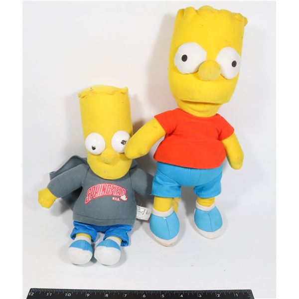 TWO SIMPSONS PLUSH TOYS, BOTH BART SIMPSON