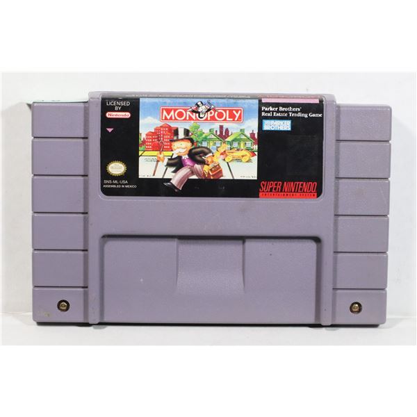 AUTHENTIC SUPER NINTENDO GAME: MONOPOLY