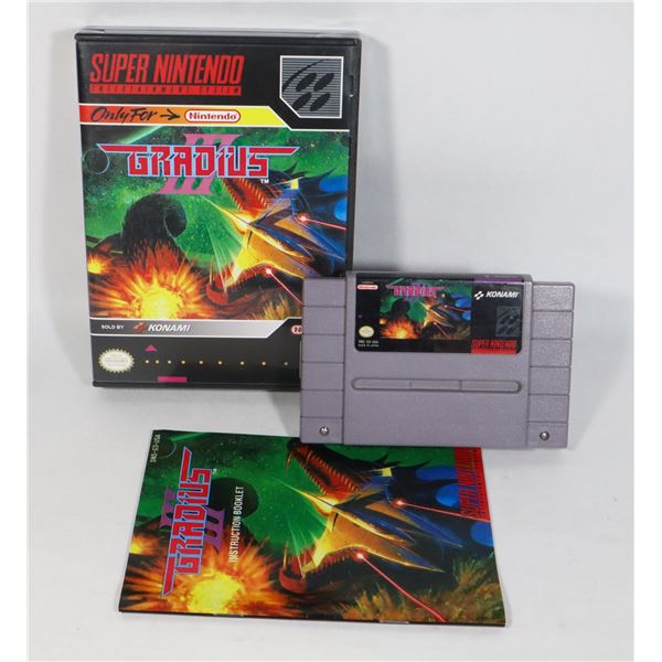 AUTHENTIC SUPER NINTENDO GAME: GRADIUS III IN HIGH