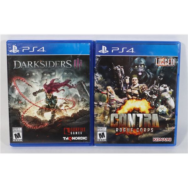 PLAYSTATION 4 PS4 DARKSIDERS III, AND CONTRA ROGUE