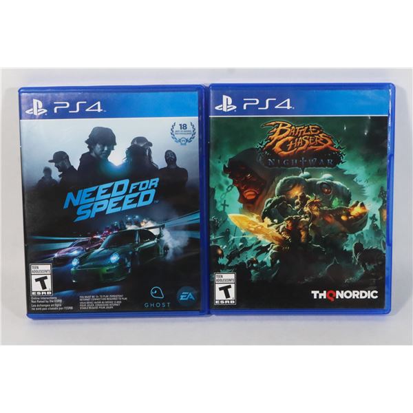 PLAYSTATION 4 PS4 NEED FOR SPEED, BATTLE CHASERS: