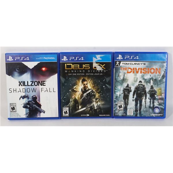 PLAYSTATION 4 PS4 KILLZONE, SHADOW FALL, DEUS EX:
