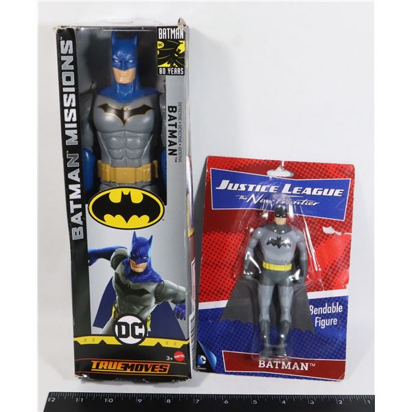 TWO BATMAN FIGURES: BENDABLE FIGURE AND