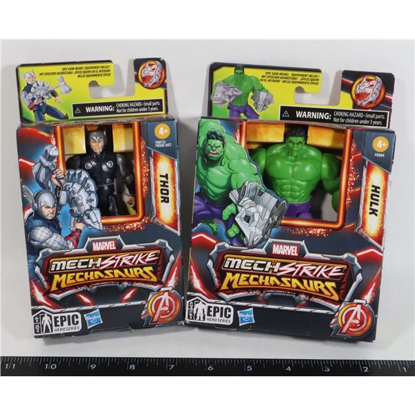 TWO MARVEL MECH STRIK MECHASAURS ACTION FIGURES