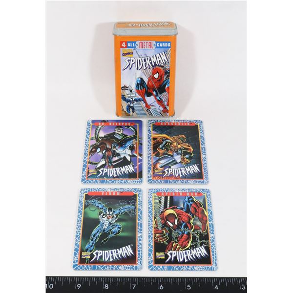 SPIDERMAN 4PC ALL METAL CARD SET IN CASE