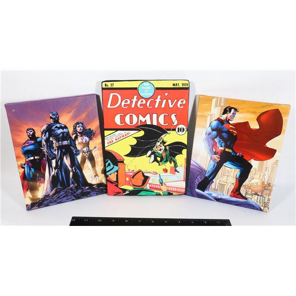 THREE COMIC BOOK THEME WALL ART PIECES